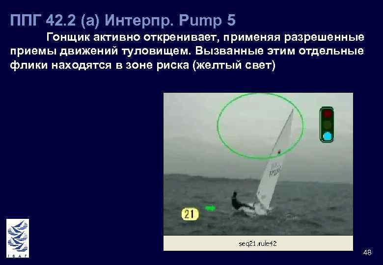 ППГ 42. 2 (a) Интерпр. Pump 5 Гонщик активно откренивает, применяя разрешенные приемы движений