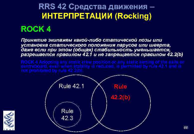 RRS 42 Средства движения – ИНТЕРПРЕТАЦИИ (Rocking) ROCK 4 Принятие экипажем какой-либо статической позы