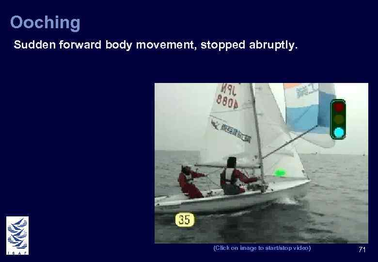 Ooching Sudden forward body movement, stopped abruptly. Picture here (Click on image to start/stop