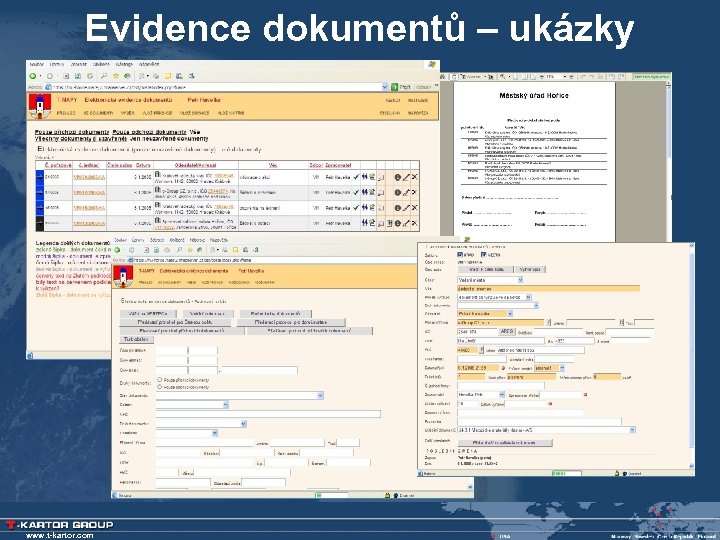 Evidence dokumentů – ukázky www. t-kartor. com 