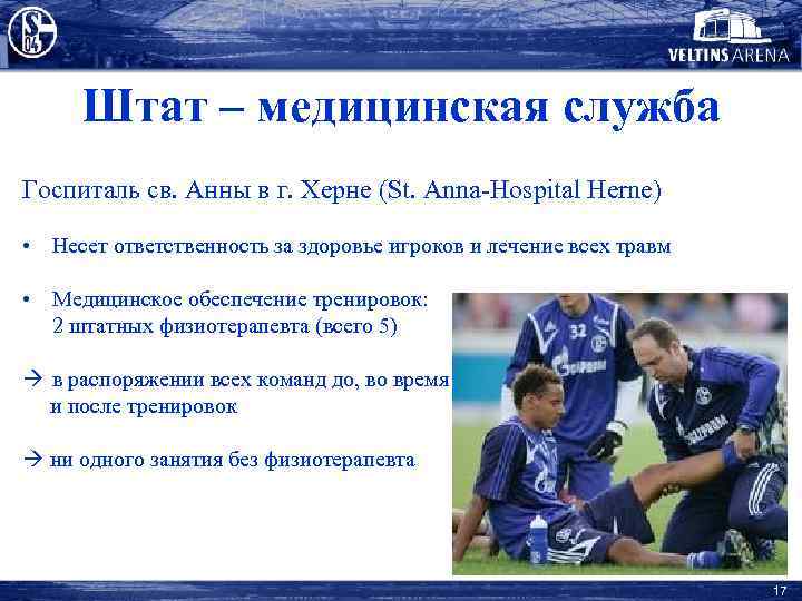 Штат – медицинская служба Госпиталь св. Анны в г. Херне (St. Anna-Hospital Herne) •