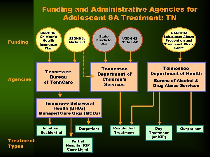 Funding and Administrative Agencies for Adolescent SA Treatment: TN Funding Agencies USDHHS: Children’s Health