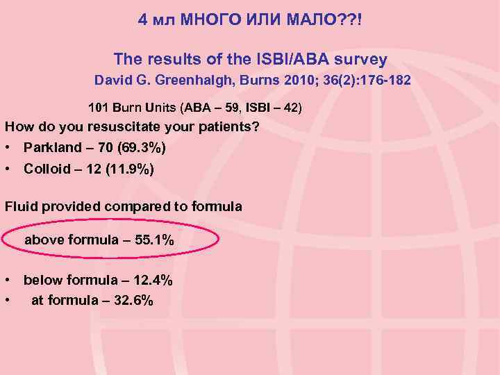 4 мл МНОГО ИЛИ МАЛО? ? ! The results of the ISBI/ABA survey David