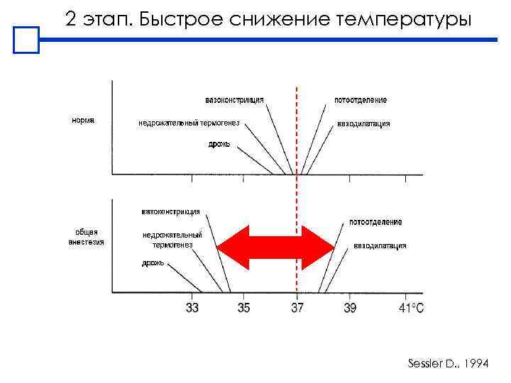 2 этап. Быстрое снижение температуры Sessler D. , 1994 