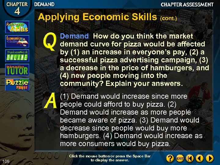 Applying Economic Skills (cont. ) Demand How do you think the market demand curve
