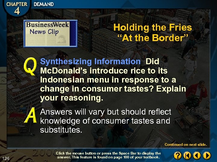 Holding the Fries “At the Border” Synthesizing Information Did Mc. Donald’s introduce rice to