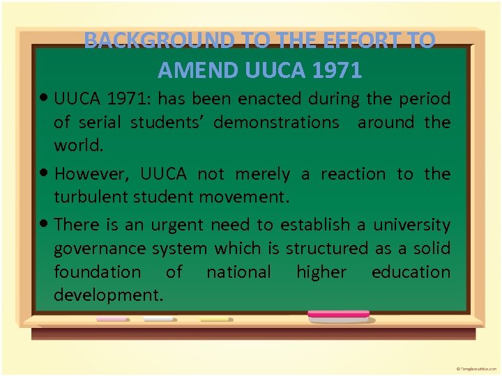 BACKGROUND TO THE EFFORT TO AMEND UUCA 1971: has been enacted during the period