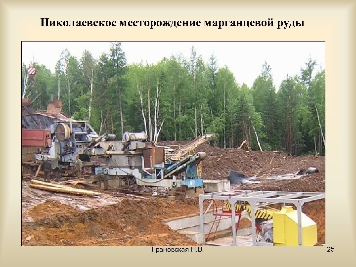 Николаевское месторождение марганцевой руды Грановская Н. В. 25 