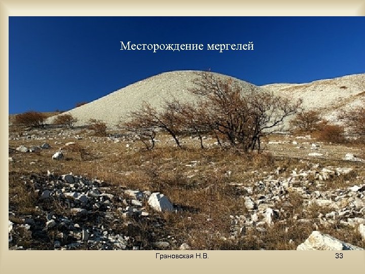 Месторождение мергелей Грановская Н. В. 33 