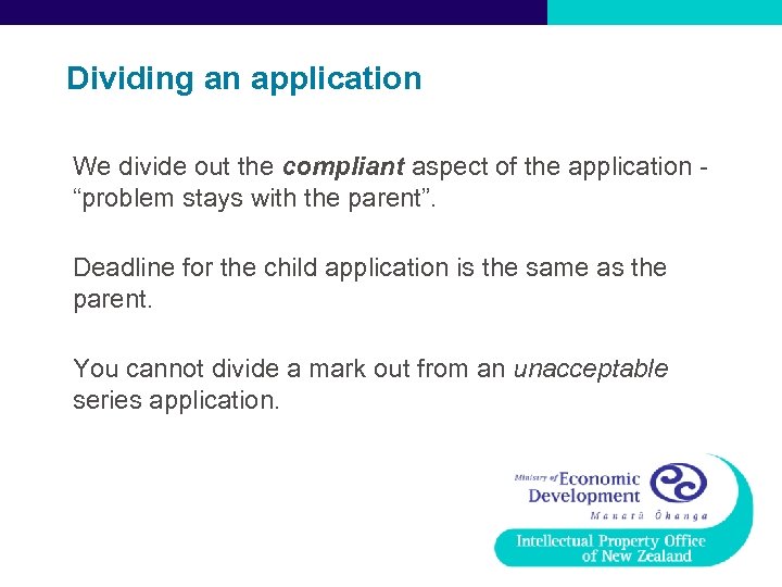 Dividing an application We divide out the compliant aspect of the application - “problem