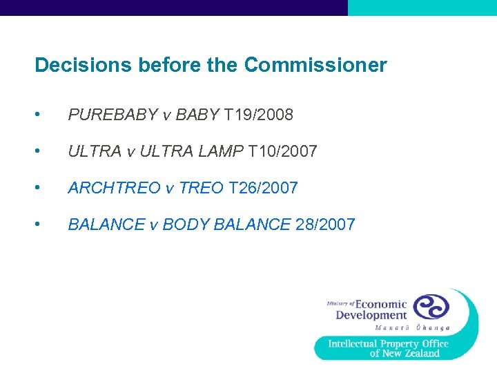 Decisions before the Commissioner • PUREBABY v BABY T 19/2008 • ULTRA v ULTRA