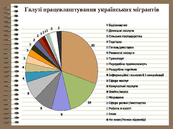 Галузі працевлаштування українських мігрантів 