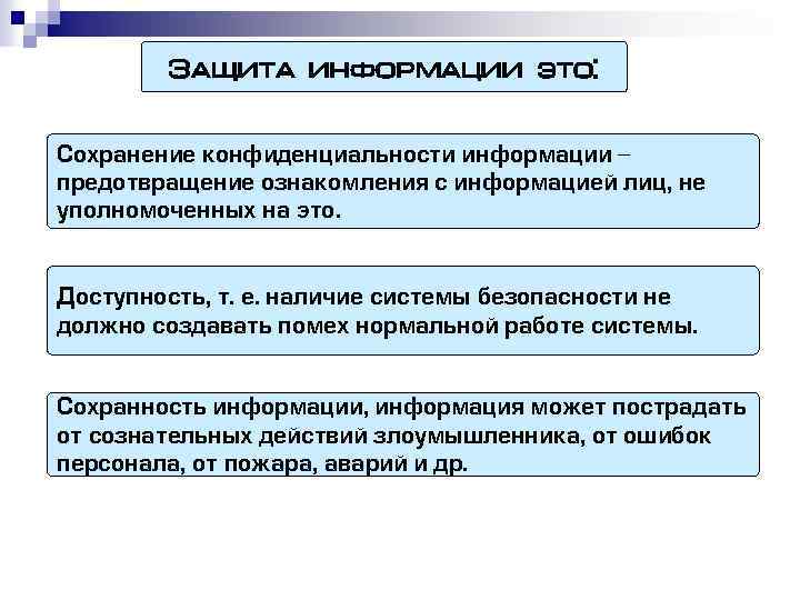 Защита информации это: Сохранение конфиденциальности информации предотвращение ознакомления с информацией лиц, не уполномоченных на