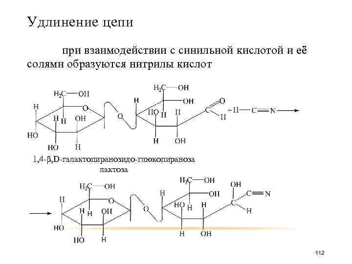 Удлинение цепи при взаимодействии с синильной кислотой и её солями образуются нитрилы кислот 1,