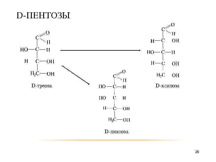 D-ПЕНТОЗЫ D-треоза D-ксилоза D-ликсоза 29 