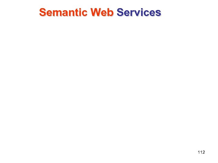 Semantic Web Services 112 