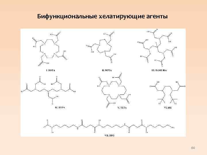 Бифункциональные хелатирующие агенты 84 