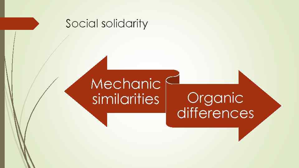 Social solidarity Mechanic similarities Organic differences 