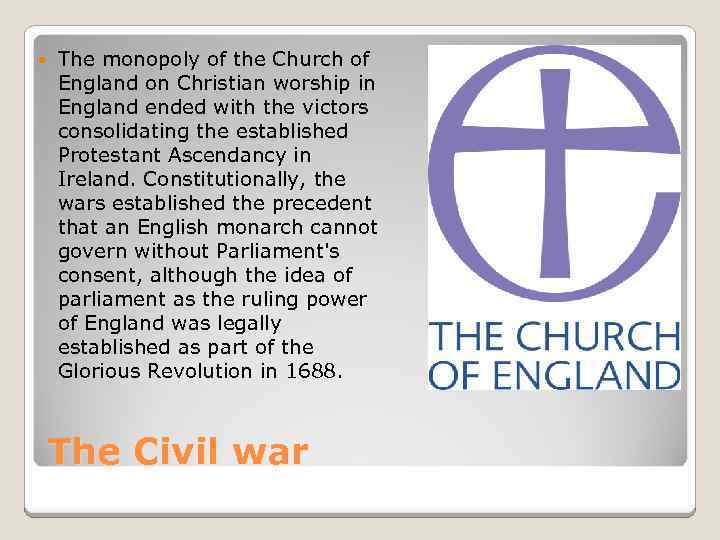  The monopoly of the Church of England on Christian worship in England ended