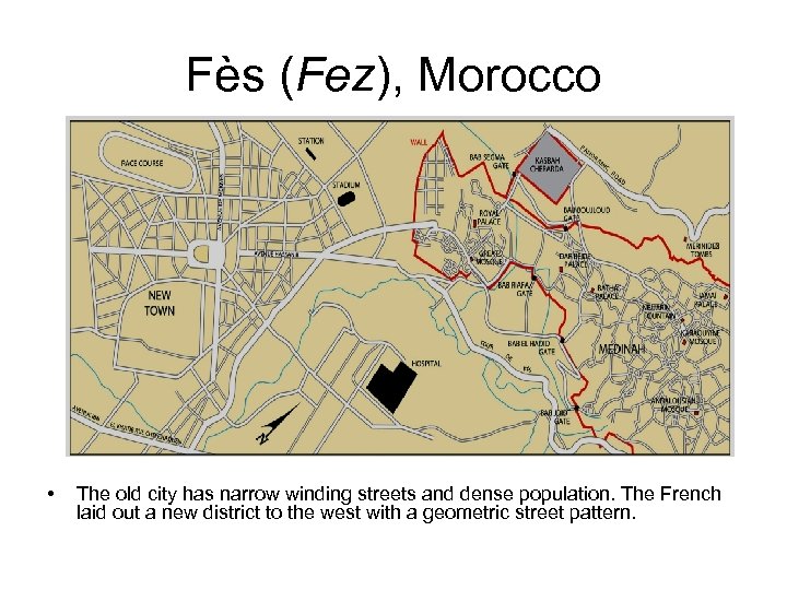 Fès (Fez), Morocco • The old city has narrow winding streets and dense population.
