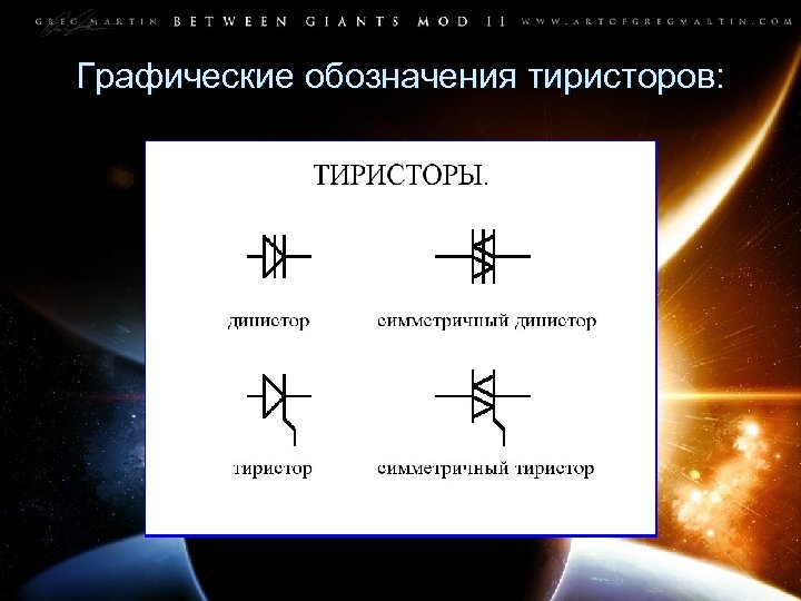 Графические обозначения тиристоров: 