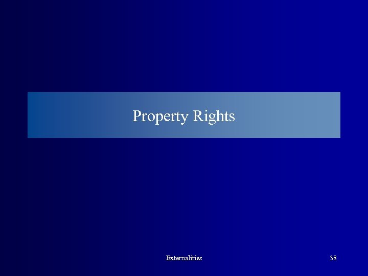 Property Rights Externalities 38 