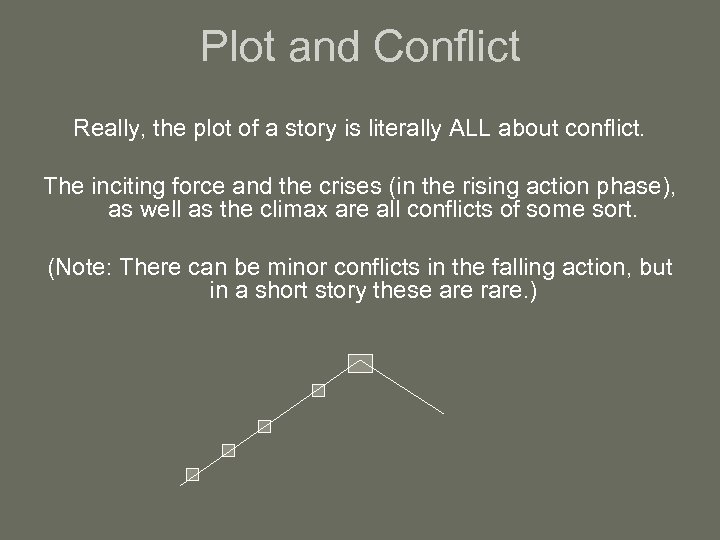 Plot and Conflict Really, the plot of a story is literally ALL about conflict.