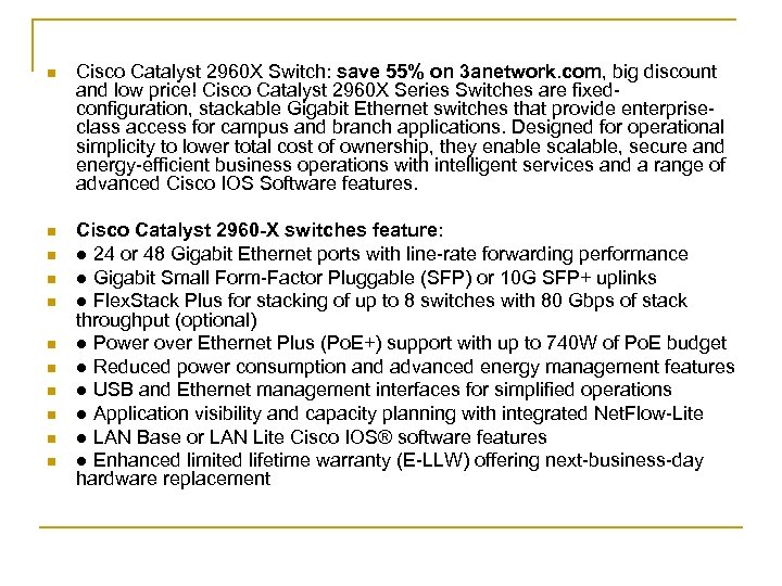 n Cisco Catalyst 2960 X Switch: save 55% on 3 anetwork. com, big discount