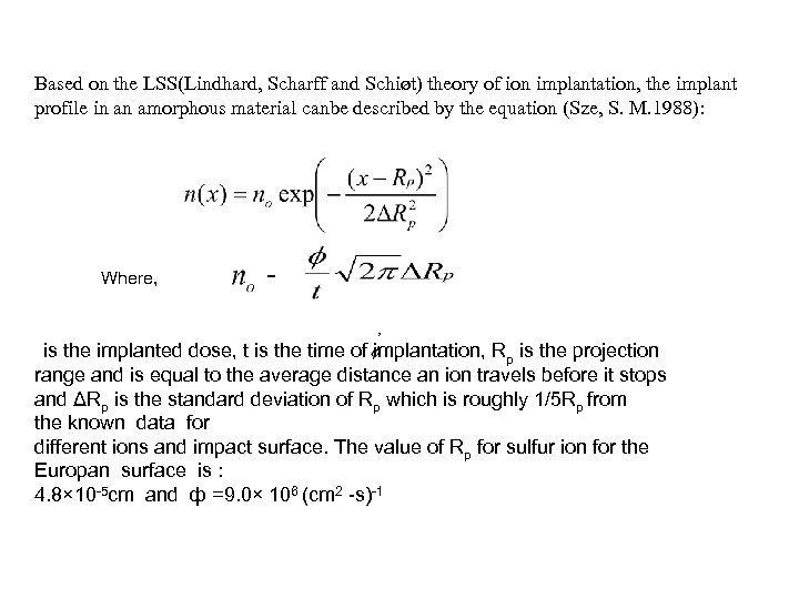 Based on the LSS(Lindhard, Scharff and Schiøt) theory of ion implantation, the implant profile