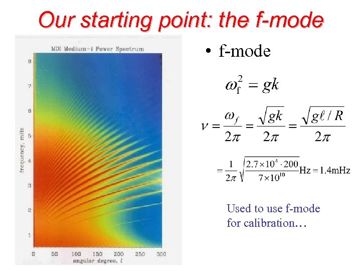Our starting point: the f-mode • f-mode Used to use f-mode for calibration… 