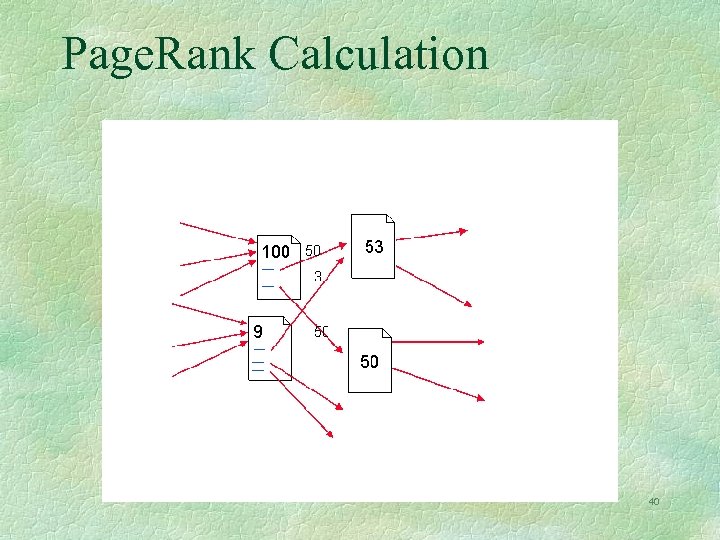 Page. Rank Calculation 40 
