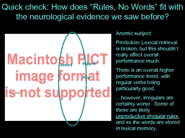 Quick check: How does “Rules, No Words” fit with the neurological evidence we saw