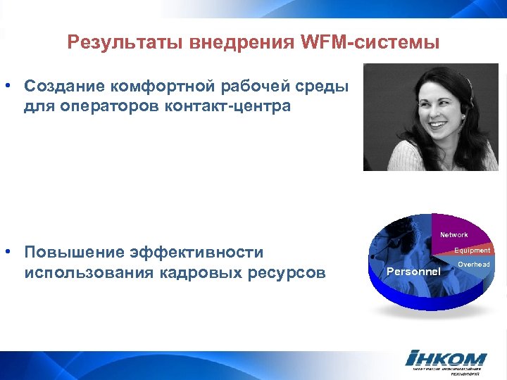 Результаты внедрения WFM-системы • Создание комфортной рабочей среды для операторов контакт-центра Network • Повышение