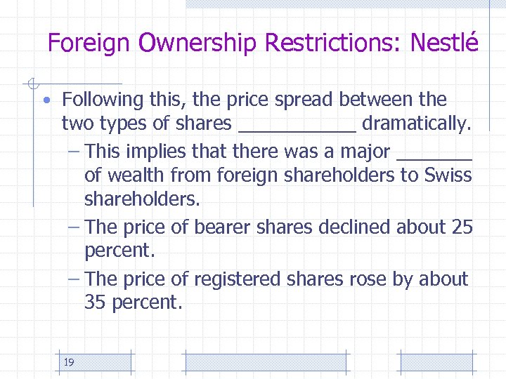 Foreign Ownership Restrictions: Nestlé • Following this, the price spread between the two types