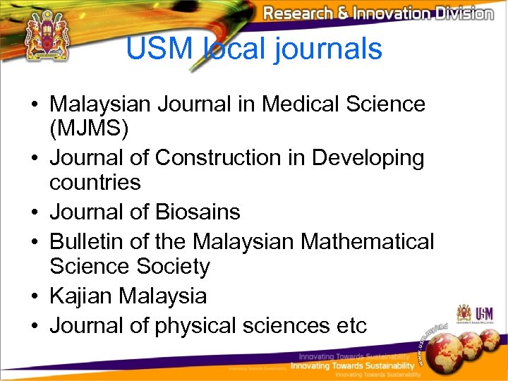 Research And Innovation Usm Prof Asma Ismail