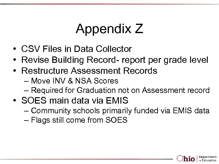 Appendix Z • CSV Files in Data Collector • Revise Building Record- report per