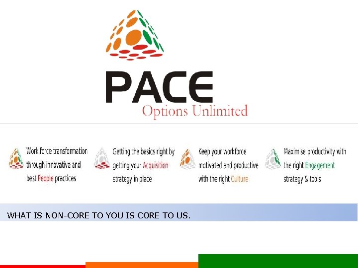 WHAT IS NON-CORE TO YOU IS CORE TO US. 