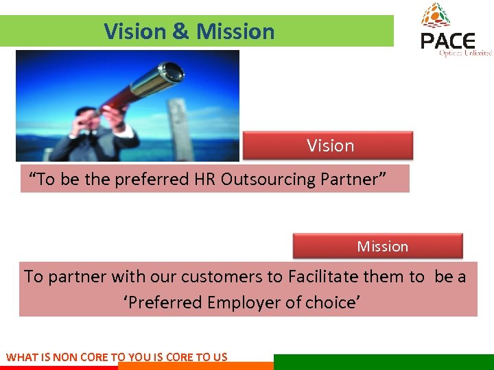 Vision & Mission Vision “To be the preferred HR Outsourcing Partner” Mission To partner