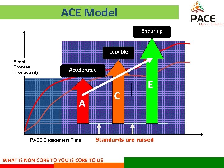 ACE Model Enduring Capable People Process Productivity Accelerated C A PACE Engagement Time E