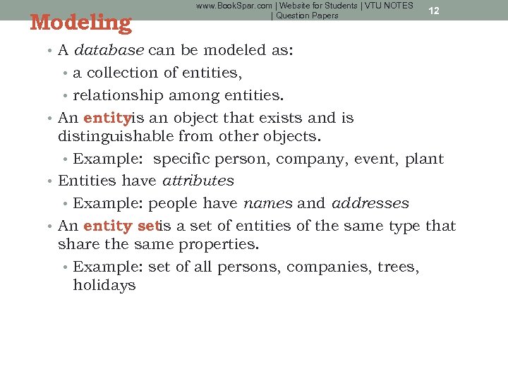 Modeling www. Book. Spar. com | Website for Students | VTU NOTES | Question