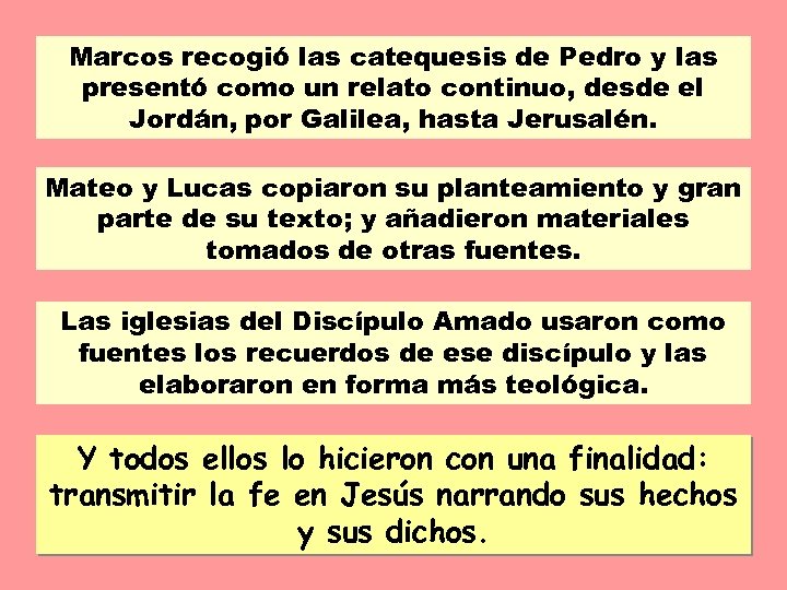 Marcos recogió las catequesis de Pedro y las presentó como un relato continuo, desde