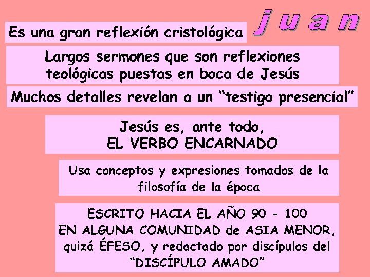 Es una gran reflexión cristológica Largos sermones que son reflexiones teológicas puestas en boca