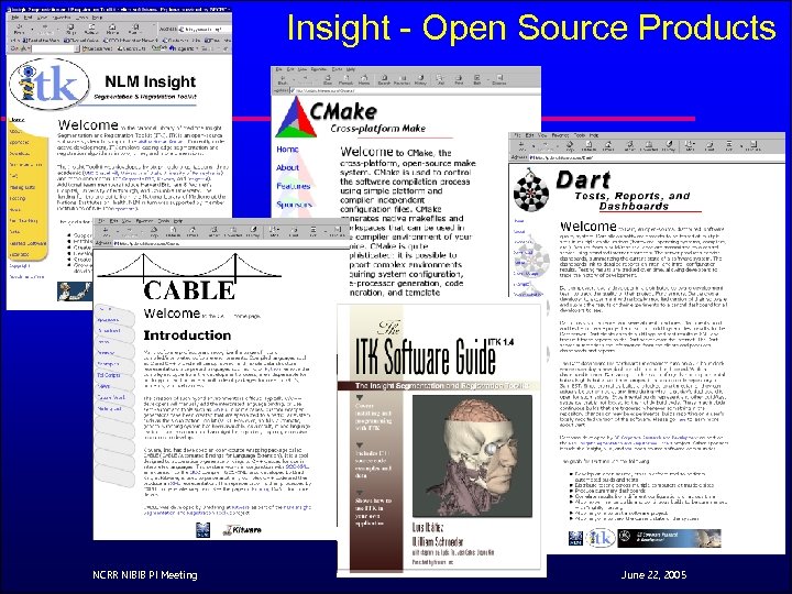 Insight - Open Source Products NCRR NIBIB PI Meeting June 22, 2005 