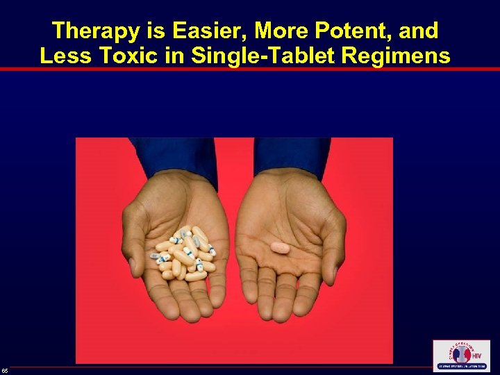 Therapy is Easier, More Potent, and Less Toxic in Single-Tablet Regimens 65 