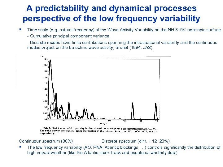 A predictability and dynamical processes perspective of the low frequency variability WWRP § Time