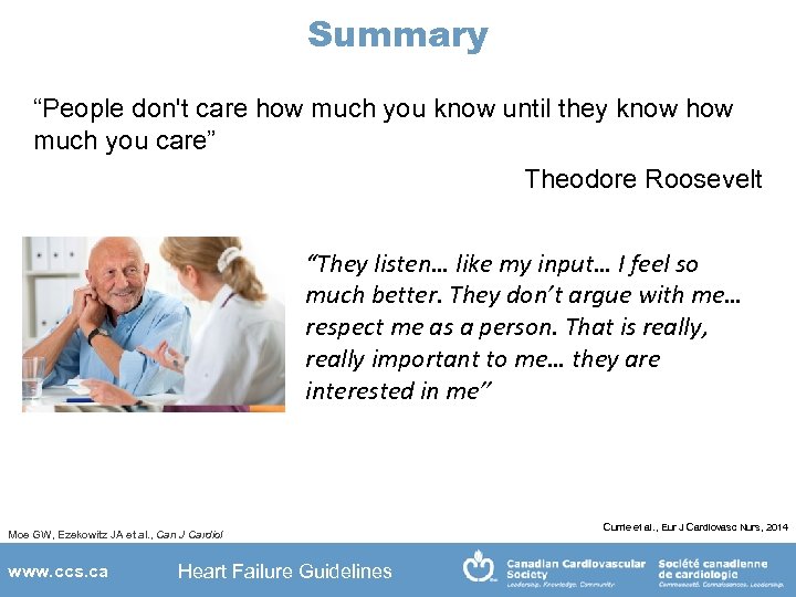 Summary “People don't care how much you know until they know how much you