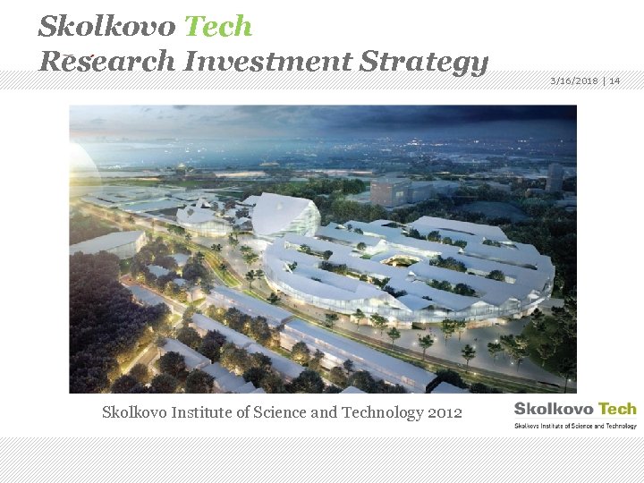 Skolkovo Tech Research Investment Strategy Skolkovo Institute of Science and Technology 2012 3/16/2018 |