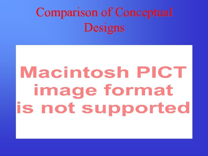 Comparison of Conceptual Designs 