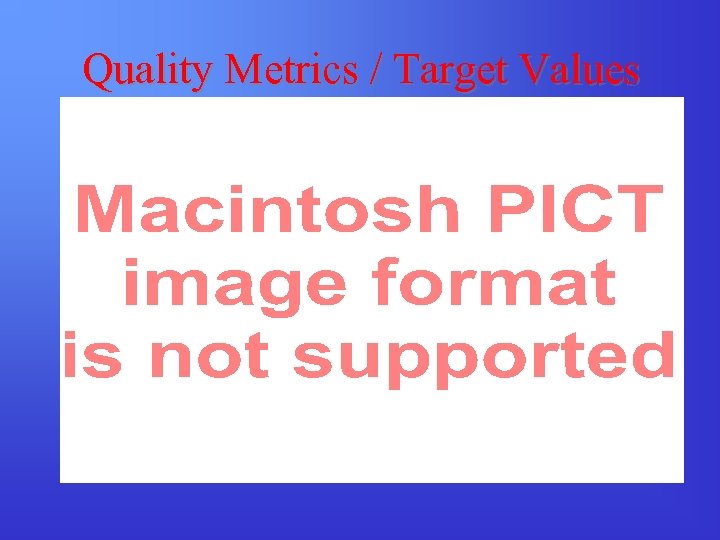 Quality Metrics / Target Values 