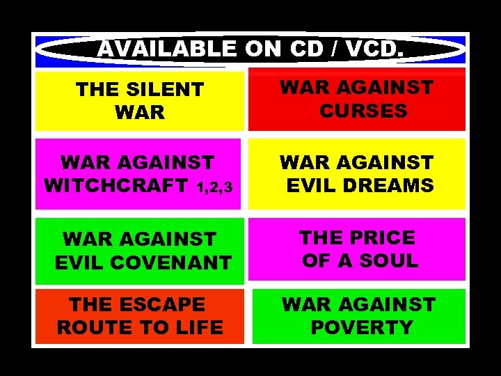 AVAILABLE ON CD / VCD. THE SILENT WAR AGAINST CURSES WAR AGAINST WITCHCRAFT 1,